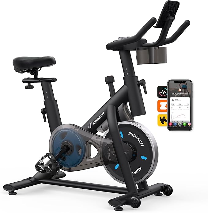 MERACH black indoor exercise bike